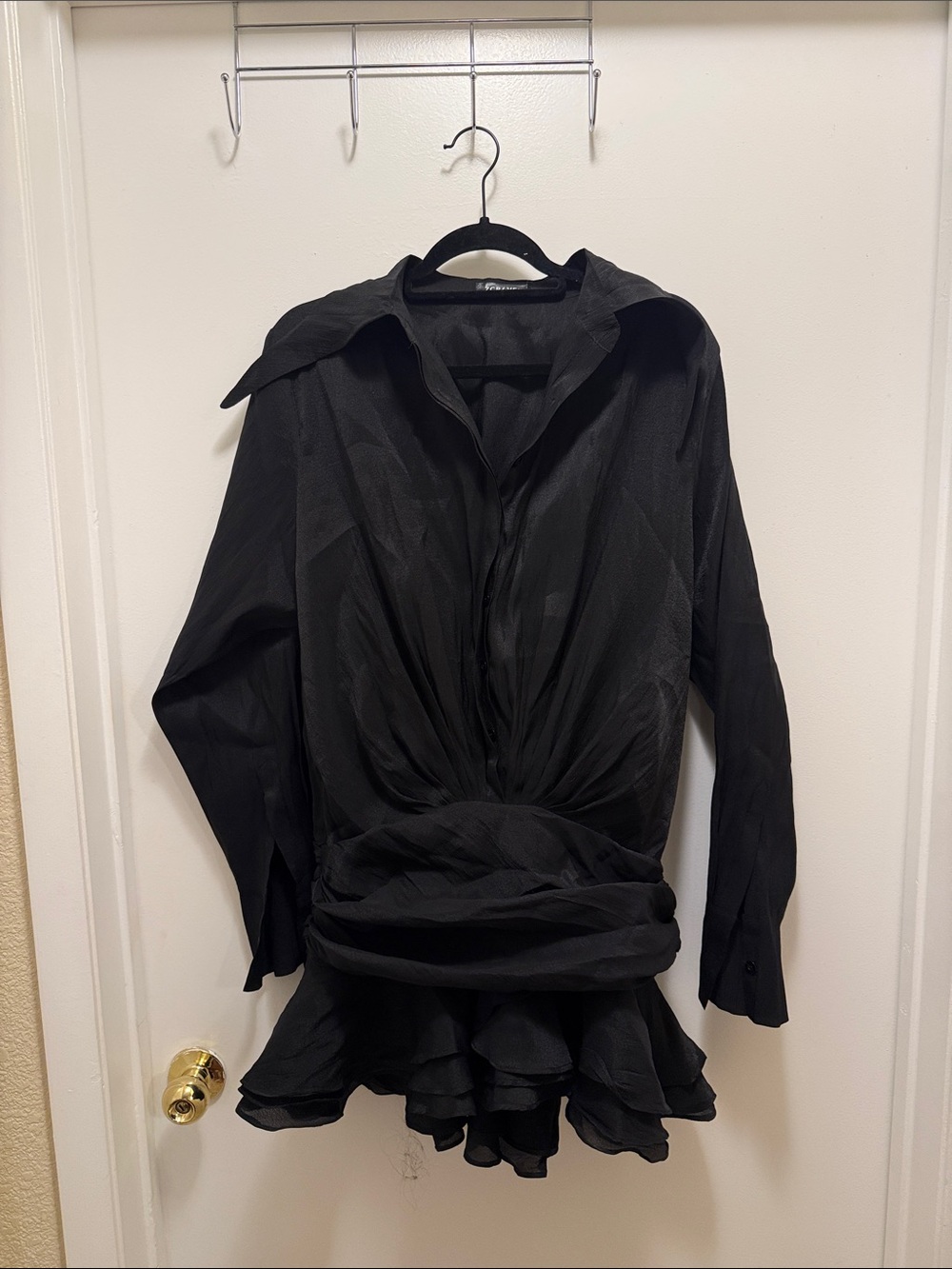 ZCrave Emma drop waist ruffled organza shirt dress